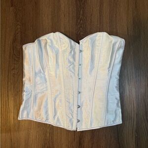 Amazon white corset top with a lace up back